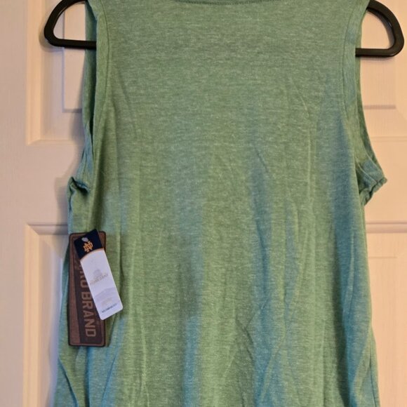 Notre Dame Fighting Irish Sleeveless T-Shirt Tank sz M Green Retro - Picture 4 of 5